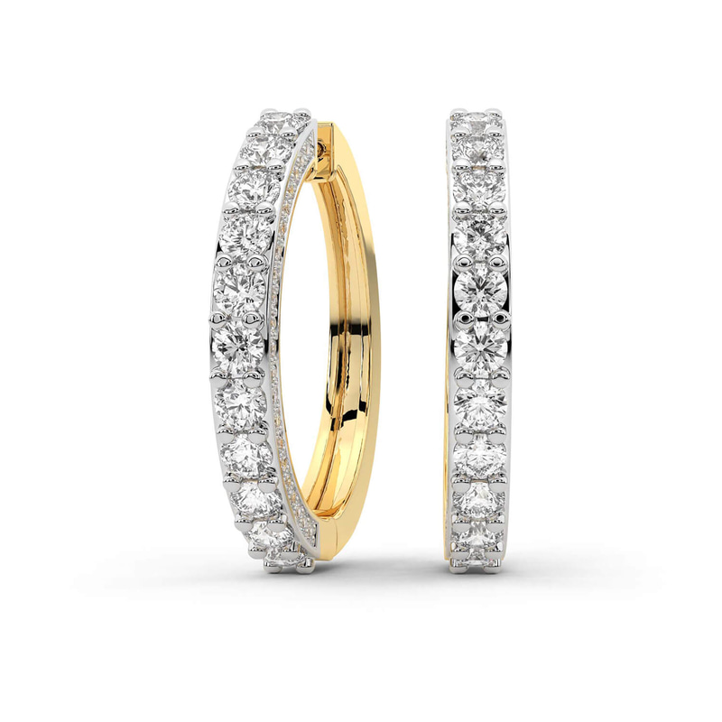 10kt Yellow Gold Emerson Round Lab Diamond Hoop Earrings (8 Ct. Tw.) front image