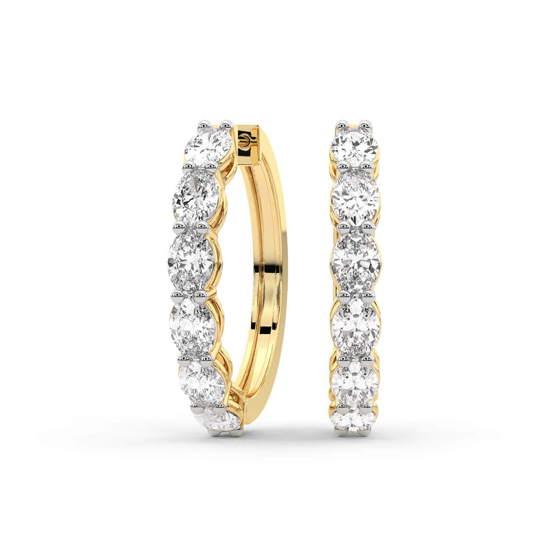 10kt Yellow Gold Saylor Oval Lab Diamond Hoop Earrings (2 Ct. Tw.) front image