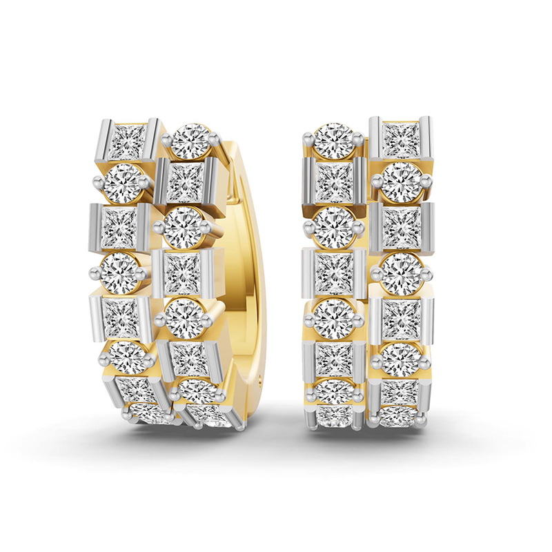 14kt Yellow Gold Radiant Sequence Lab Diamond Huggie Earring (1 1/4 Ct. Tw.) front image