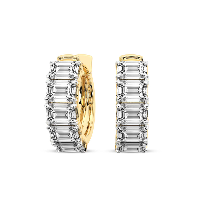 9ct Yellow Gold Darya Emerald Lab Diamond Hoop Earrings (2 Ct. Tw.) front image