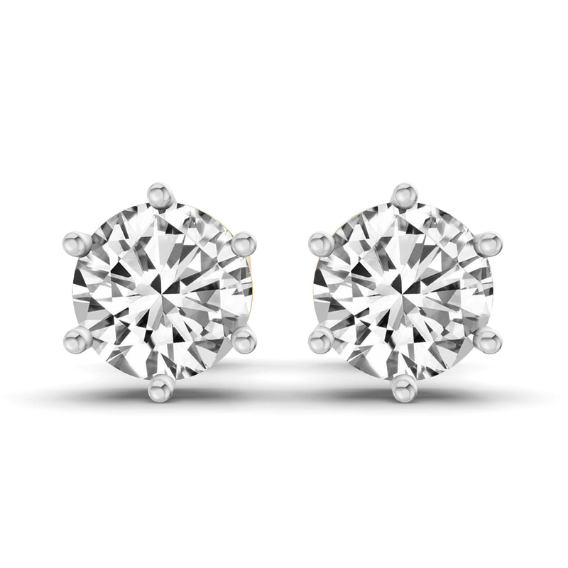 14kt Yellow Gold Six Prong Round Lab Diamond Stud Earrings (1 Ct. Tw.) front image