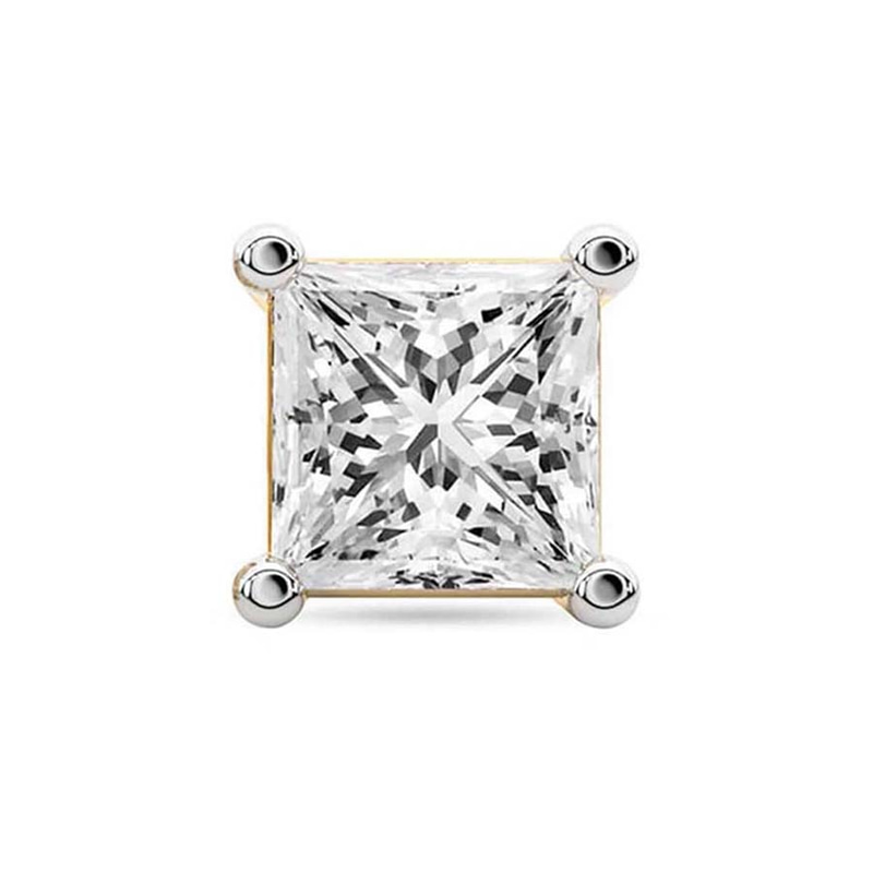 14kt Yellow Gold Four Prong Princess Lab Diamond Single Stud Earring (1 Ct. Tw.) front image