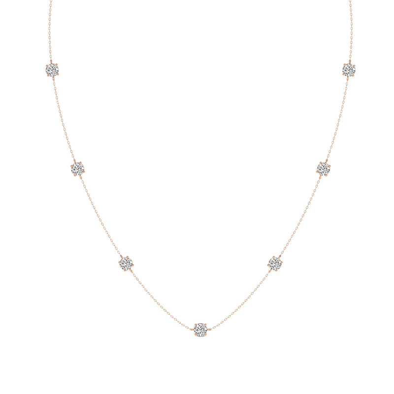 9ct Rose Gold Heartline Glow Round Lab Diamond Station Fashion Necklace (1/2 Ct. Tw.) front image