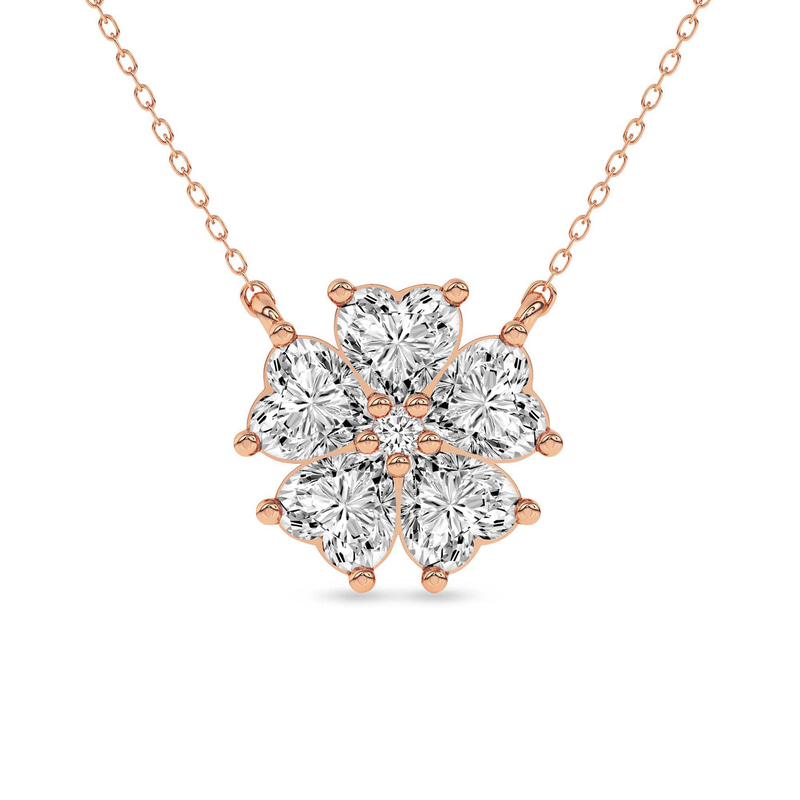 14kt Rose Gold Heart Bloom Lab Diamond Fashion Necklace (1 Ct. Tw.) front image
