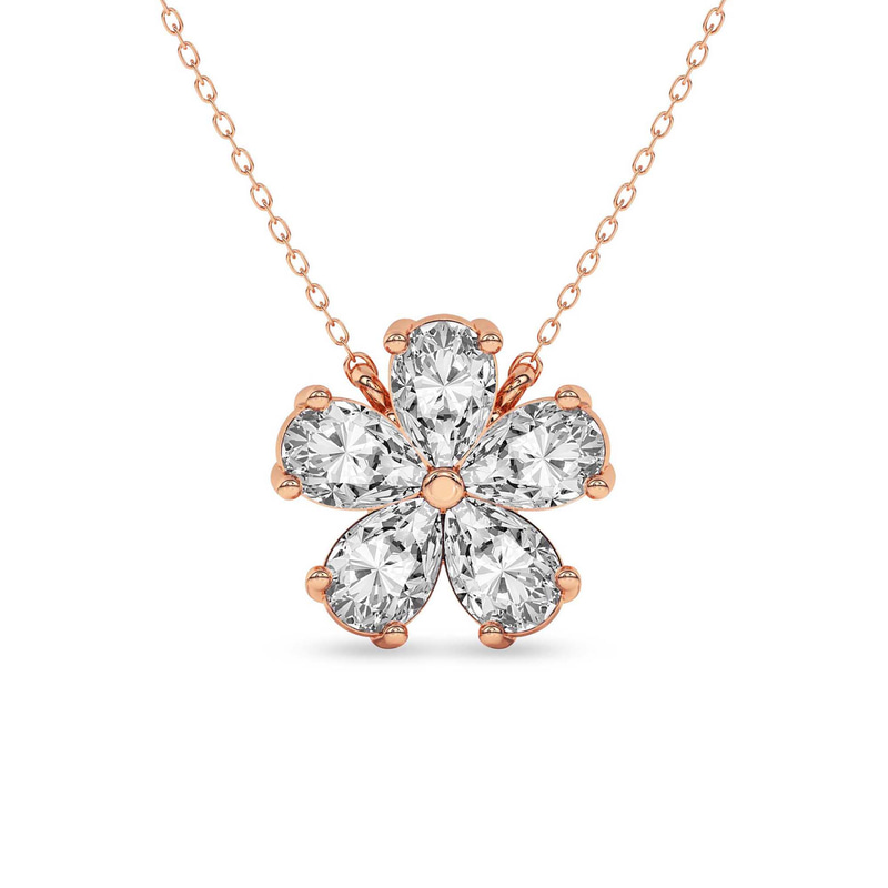 10kt Rose Gold Pear Petal Lab Diamond Fashion Necklace (1/2 Ct. Tw.) front image