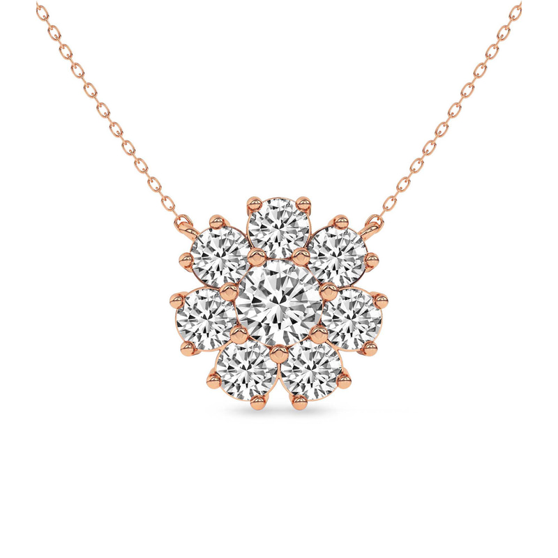 14ct Rose Gold Roselle Round Lab Diamond Fashion Necklace (1/2 Ct. Tw.) front image