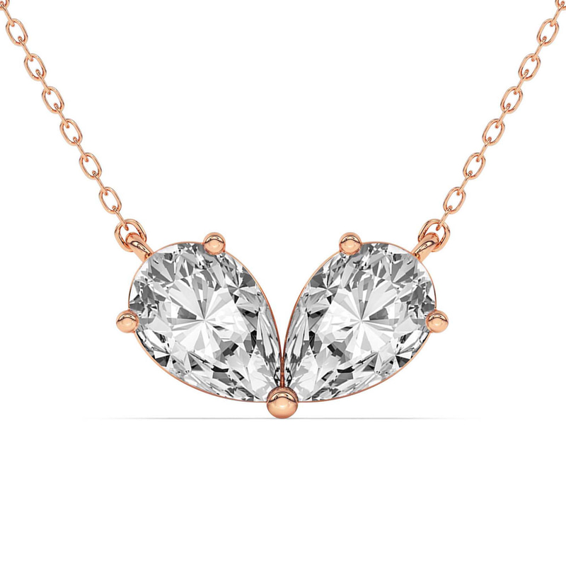 10kt Rose Gold Everly Pear Lab Diamond Fashion Necklace (1/2 Ct. Tw.) front image