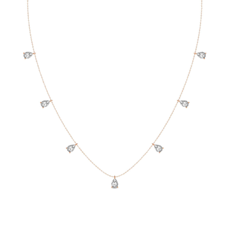 14ct Rose Gold Lace of Love Pear Lab Diamond Station Fashion Necklace (1/2 Ct. Tw.) front image
