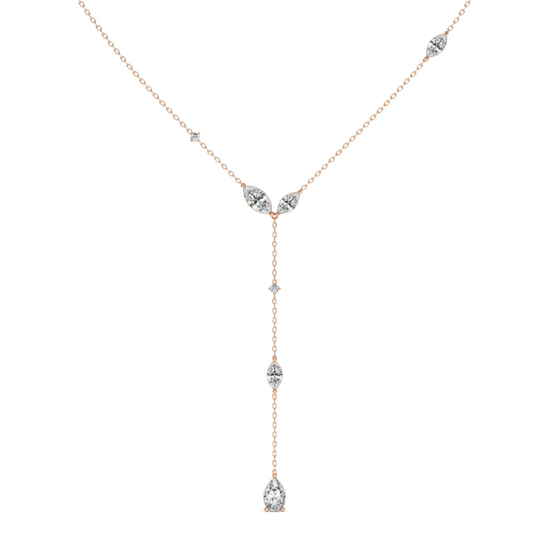 14kt Rose Gold Promise Chain Lariat Lab Diamond Fashion Necklace (1/2 Ct. Tw.) front image