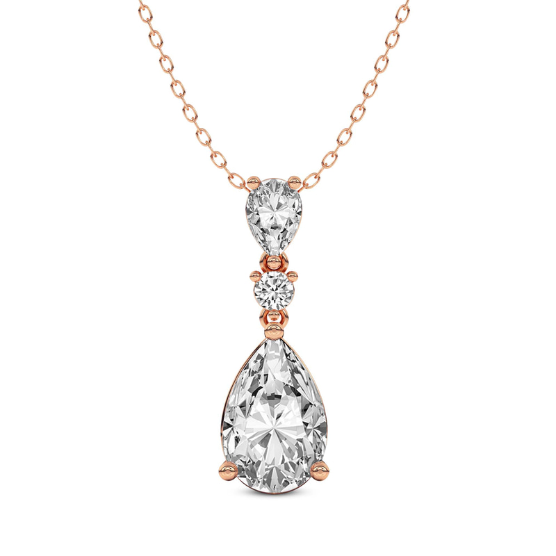 14ct Rose Gold Moonlit Dangle Lab Diamond Fashion Necklace (1/2 Ct. Tw.) front image