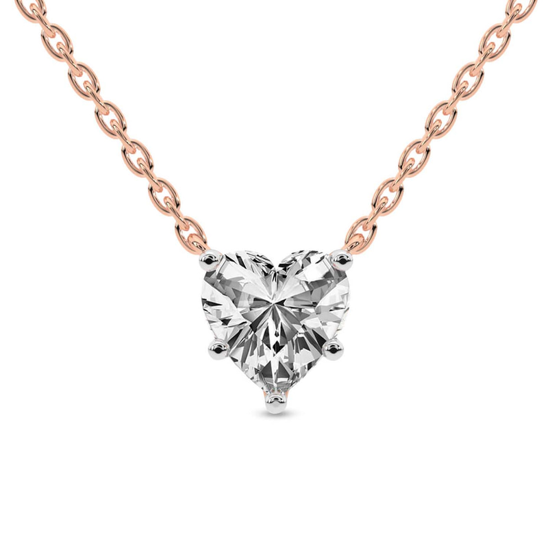 10kt Rose Gold Amalia Heart Lab Diamond Solitaire Necklace (1/2 Ct. Tw.) front image