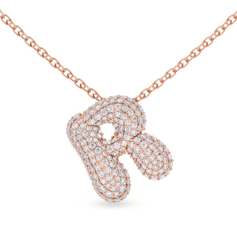 14kt Rose Gold Lab Diamond Initial R Necklace (1 Ct. Tw.) front image