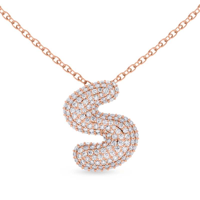 14kt Rose Gold Lab Diamond Initial S Necklace (1 Ct. Tw.) front image