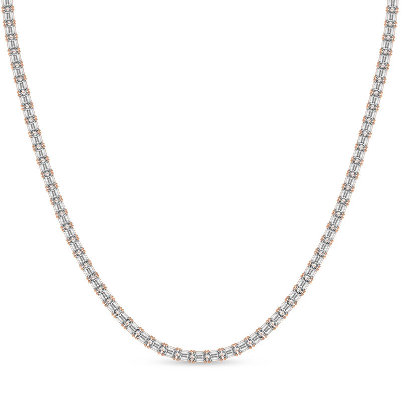 14kt Rose Gold Lorel Emerald Lab Diamond Tennis Necklace (20 Ct. Tw.) front image