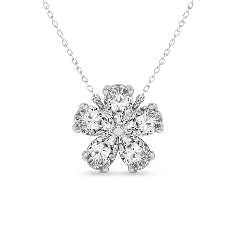 14ct White Gold Pear Petal Lab Diamond Fashion Necklace (1/2 Ct. Tw.) front image