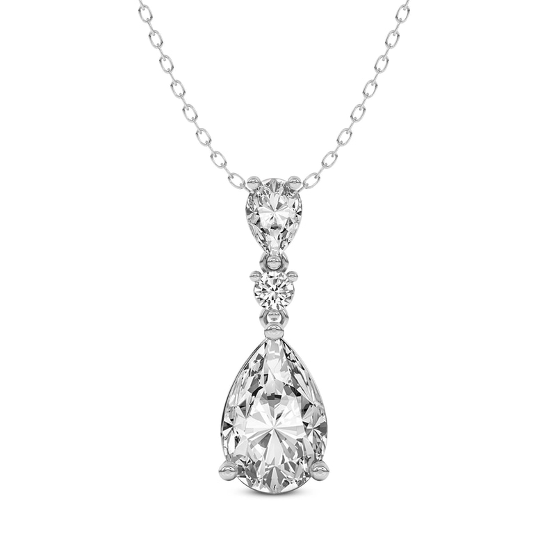 Platinum Moonlit Dangle Lab Diamond Fashion Necklace (1/2 Ct. Tw.) front image