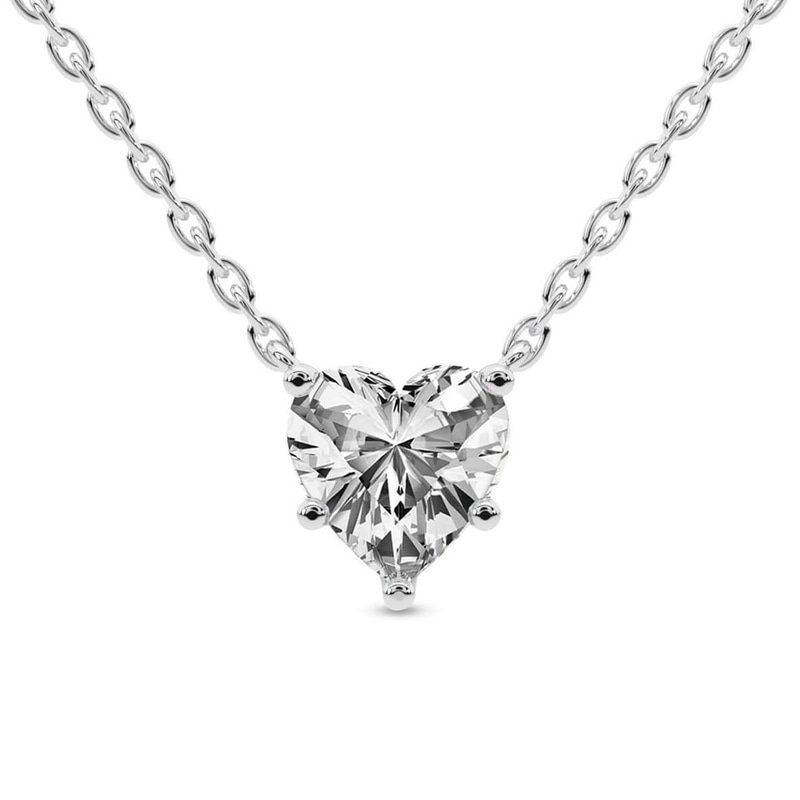Platinum Amalia Heart Lab Diamond Solitaire Necklace (1/2 Ct. Tw.) front image