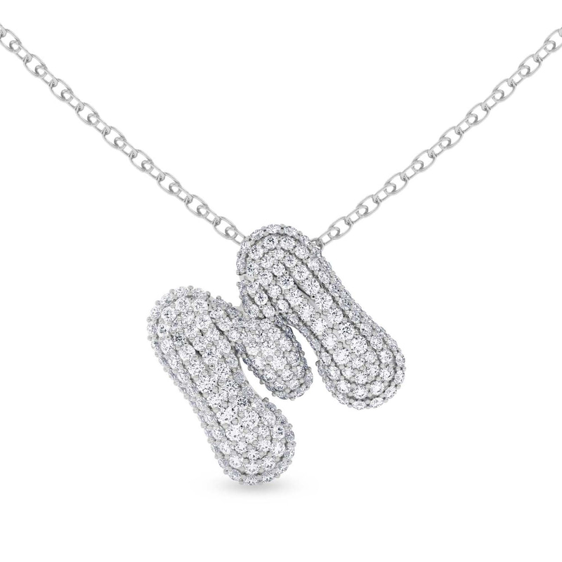Platinum Lab Diamond Initial M Necklace (1 Ct. Tw.) front image