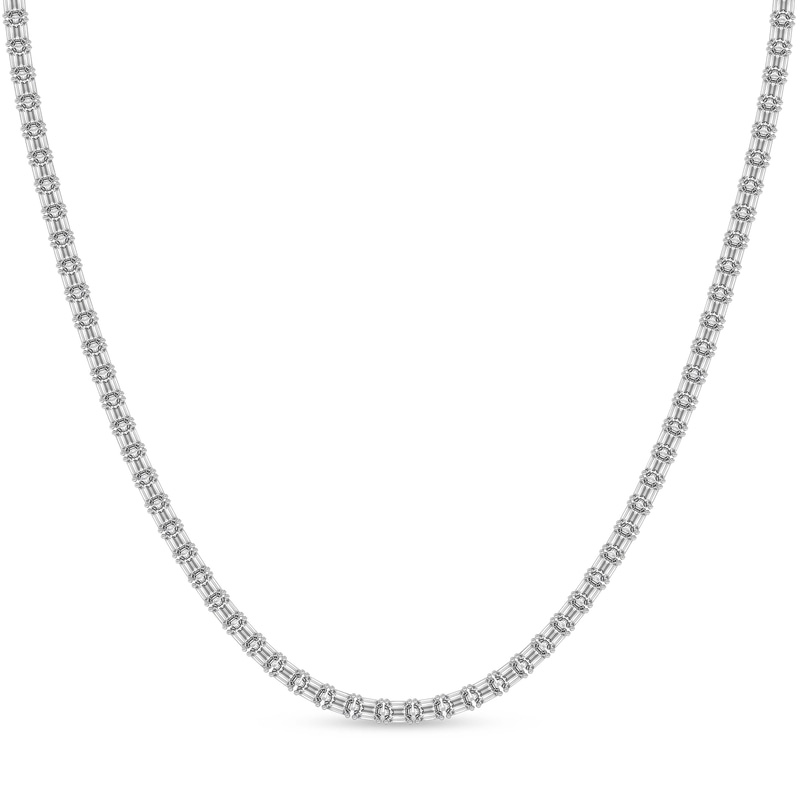 Platinum Lorel Emerald Lab Diamond Tennis Necklace (20 Ct. Tw.) front image