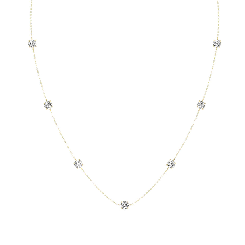 9ct Yellow Gold Heartline Glow Round Lab Diamond Station Fashion Necklace (1/2 Ct. Tw.) front image