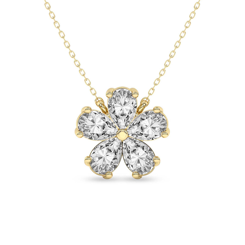 14ct Yellow Gold Pear Petal Lab Diamond Fashion Necklace (1/2 Ct. Tw.) front image