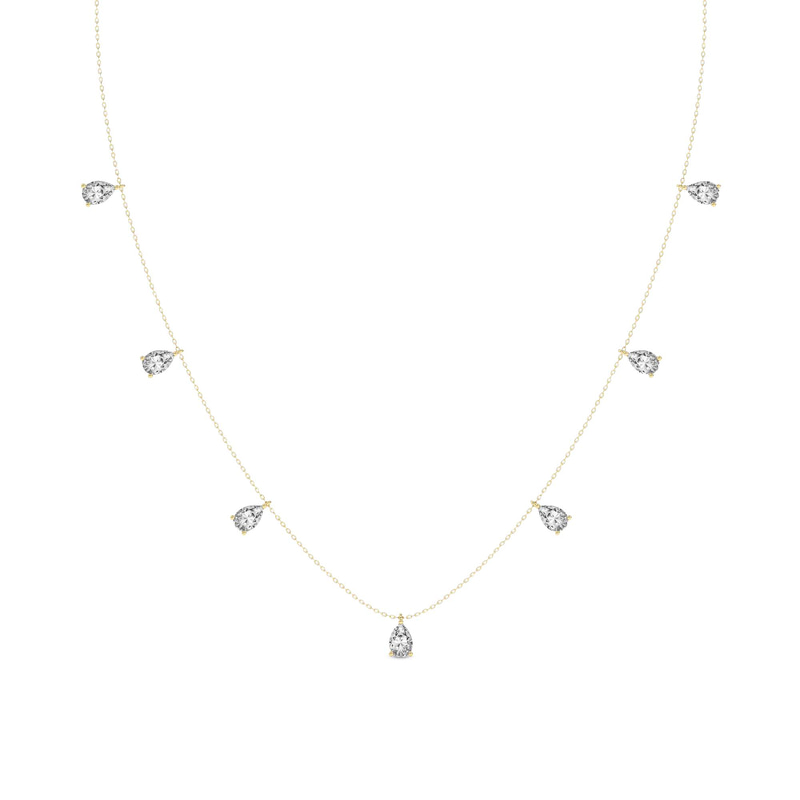 14kt Yellow Gold Lace of Love Pear Lab Diamond Station Fashion Necklace (1/2 Ct. Tw.) front image