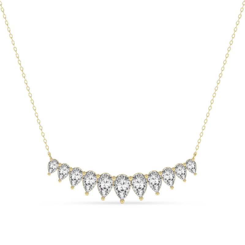 14kt Yellow Gold Crescent Graduating Pear Lab Diamond Fashion Necklace (1 Ct. Tw.) front image