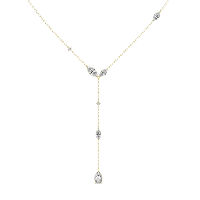 9ct Yellow Gold Promise Chain Lariat Lab Diamond Fashion Necklace (1/2 Ct. Tw.) front image