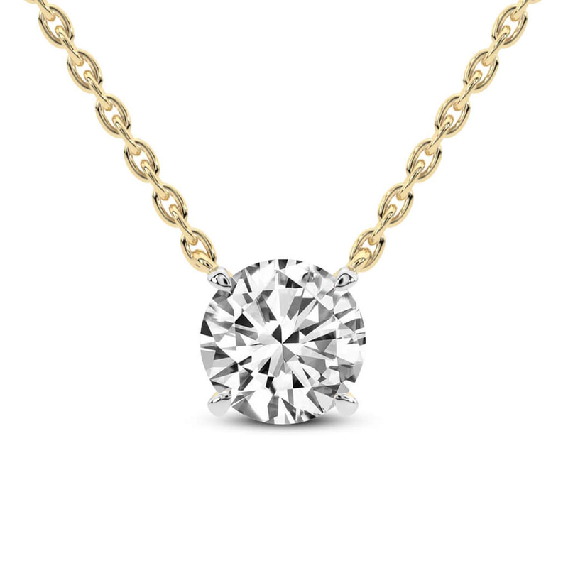 14ct Yellow Gold Lluvia Round Lab Diamond Solitaire Necklace (5 Ct. Tw.) front image