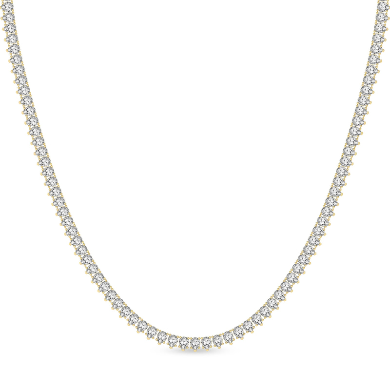 9ct Yellow Gold Bailey Pear Lab Diamond Tennis Necklace (15 Ct. Tw.) front image
