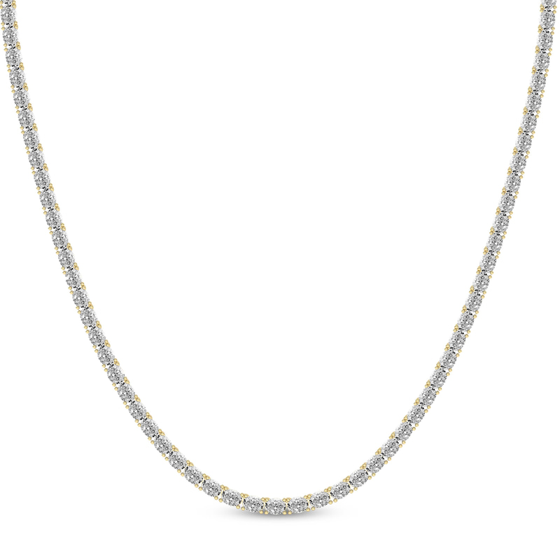 9ct Yellow Gold Eden Oval Lab Diamond Tennis Necklace (7 Ct. Tw.) front image