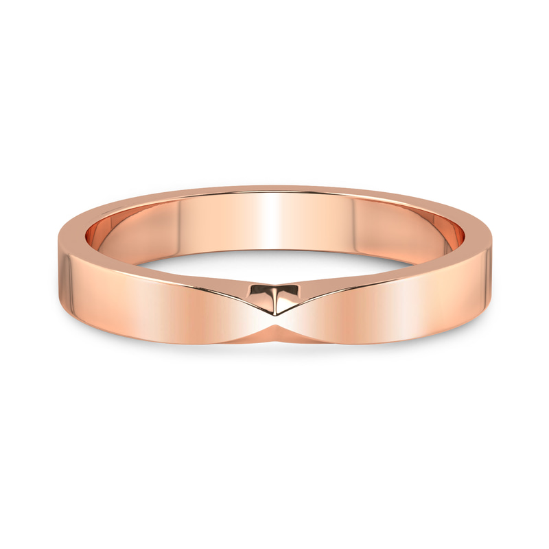 9ct Rose Gold Everlasting Bow Men's Band front image