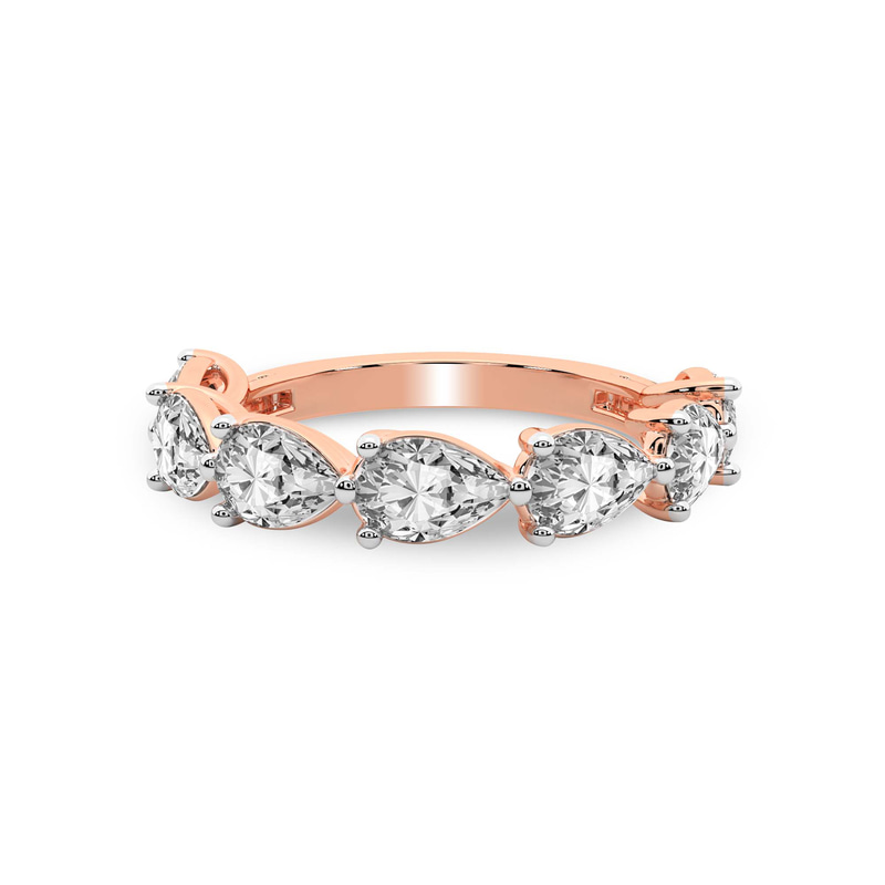 9ct Rose Gold Estrella Pear Lab Diamond Anniversary Band (1 Ct. Tw.) front image