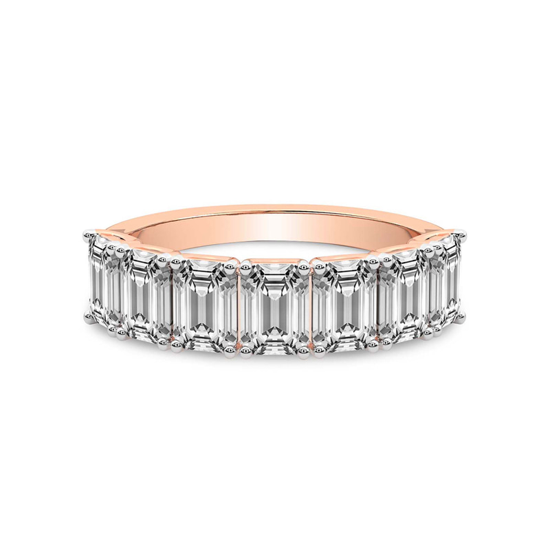 9ct Rose Gold Marcela Emerald Lab Diamond Anniversary Band (4 Ct. Tw.) front image