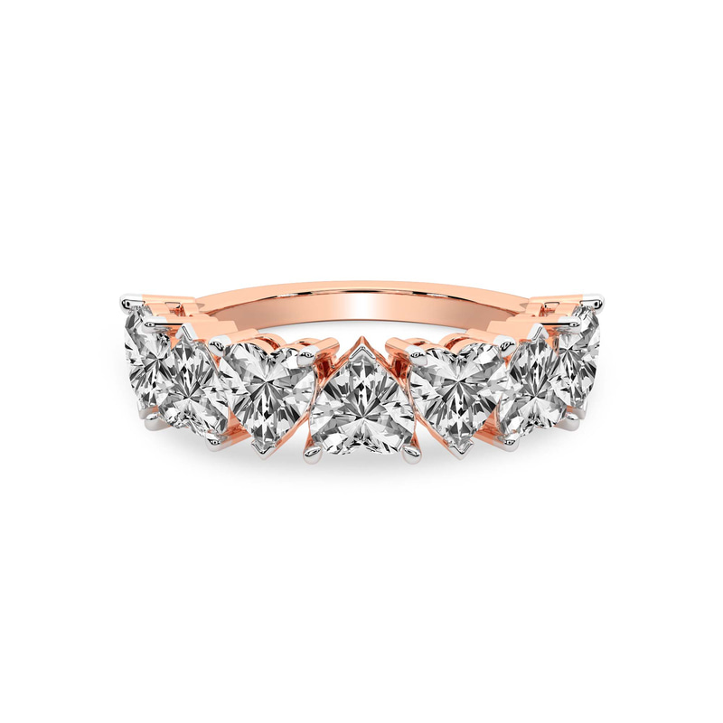 9ct Rose Gold Rafaela Heart Lab Diamond Anniversary Band (1 Ct. Tw.) front image