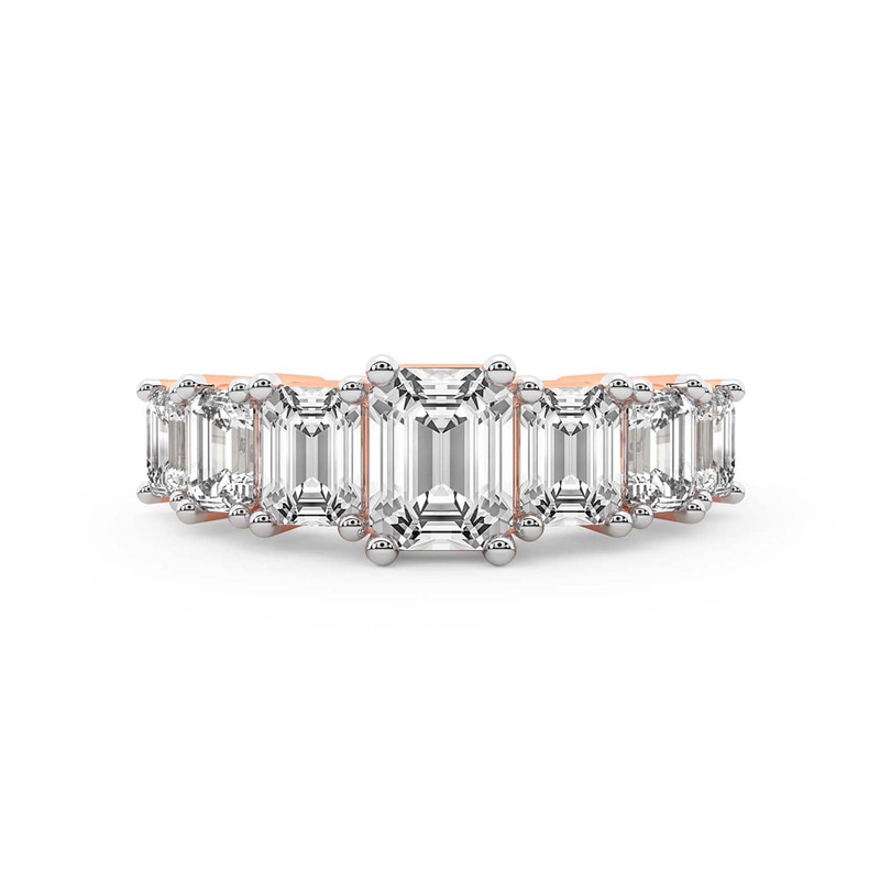 14kt Rose Gold Aphrodite Emerald Lab Diamond Anniversary Band (2 Ct. Tw.) front image