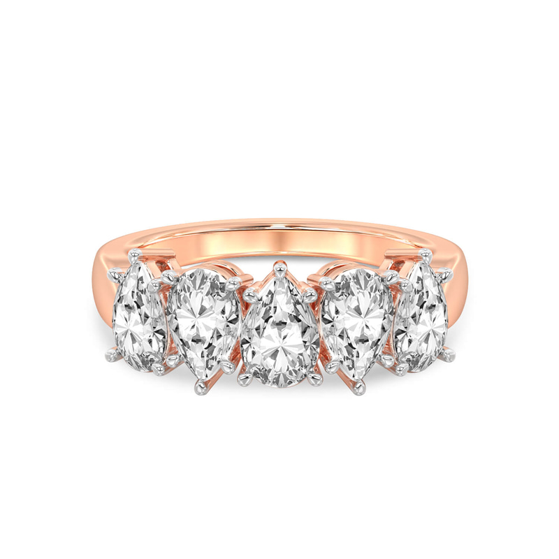 10kt Rose Gold Blakely Pear Lab Diamond Anniversary Band (1/2 Ct. Tw.) front image