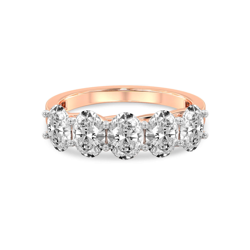 14ct Rose Gold Fairleigh Oval Lab Diamond Anniversary Band (2 Ct. Tw.) front image