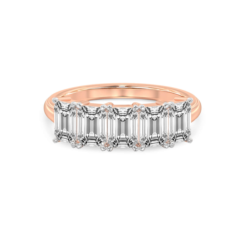 9ct Rose Gold Ophelia Emerald Lab Diamond Anniversary Band (3 Ct. Tw.) front image