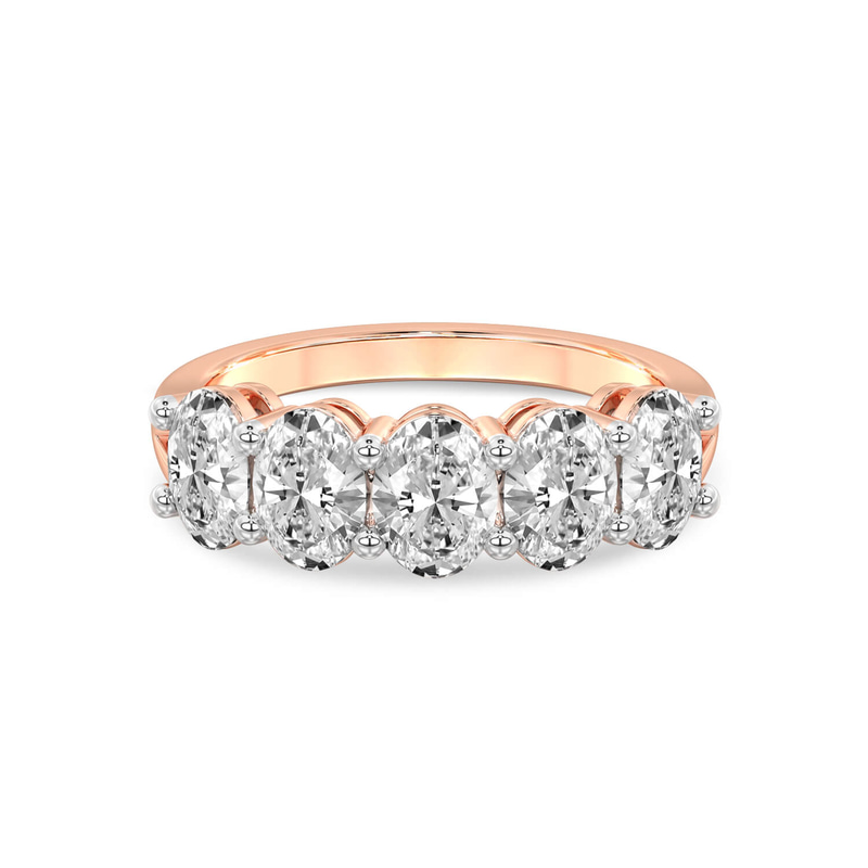 9ct Rose Gold Portia Oval Lab Diamond Anniversary Band (2 Ct. Tw.) front image