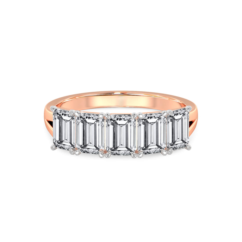 9ct Rose Gold Thalia Emerald Lab Diamond Anniversary Band (4 Ct. Tw.) front image