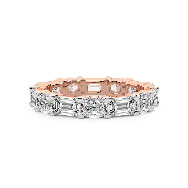10kt Rose Gold Mckenna Oval & Emerald Lab Diamond Eternity Ring (2 Ct. Tw.) front image