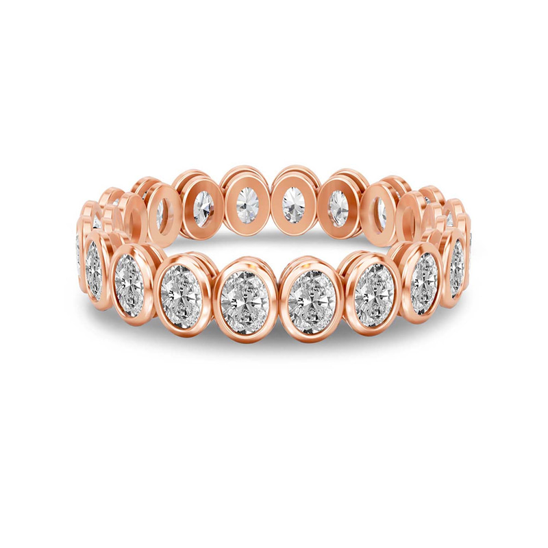 14kt Rose Gold Clara Oval Bezel Lab Diamond Eternity Ring (2 Ct. Tw.) front image