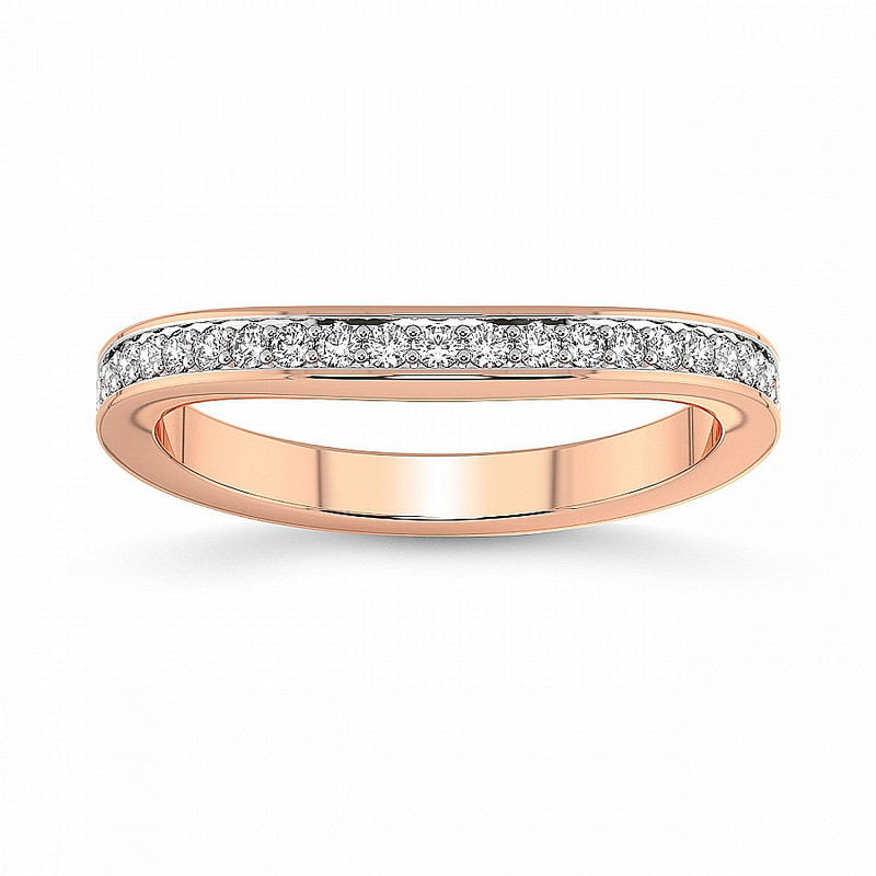 9ct Rose Gold Jade Wedding Band (1/4 Ct. Tw.) front image