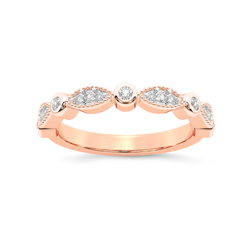 14ct Rose Gold Rosa Wedding Band (1/6 Ct. Tw.) front image