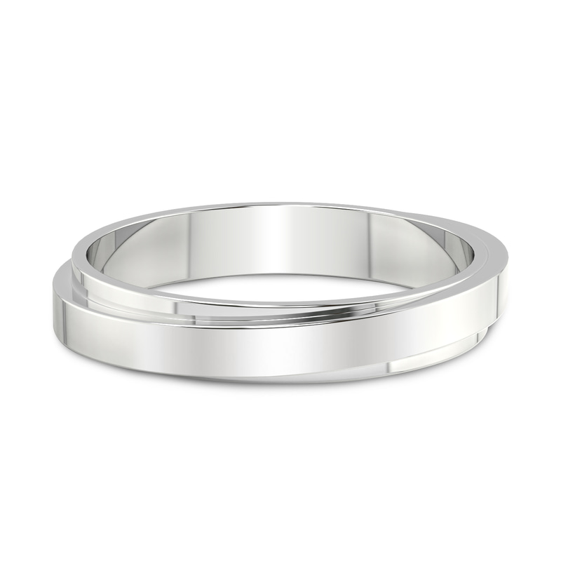9ct White Gold Infinite Layer Men's Band front image