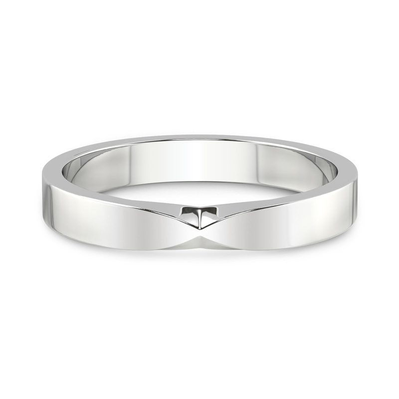 9ct White Gold Everlasting Bow Men's Band front image