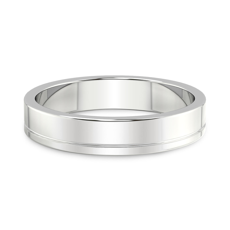9ct White Gold Forever Men's Band front image