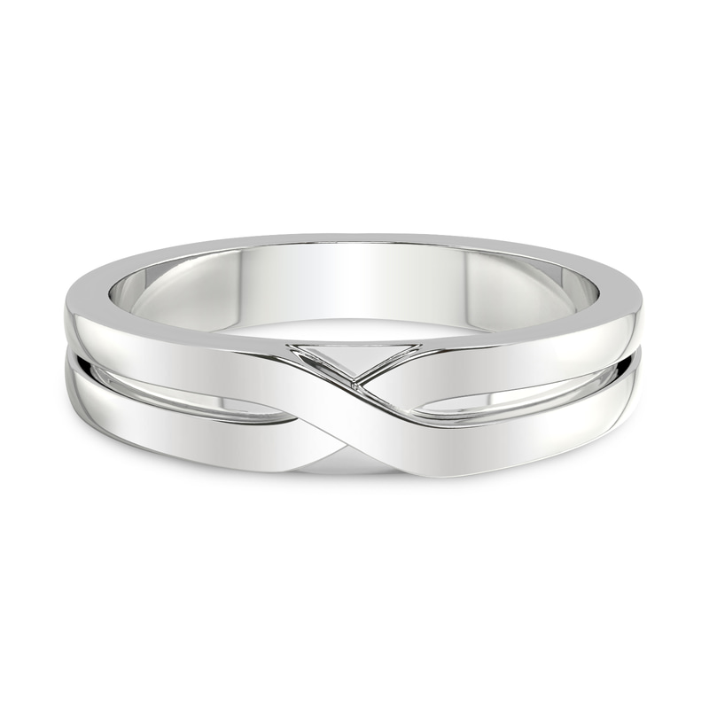 14kt White Gold Ardor X Men's Band front image
