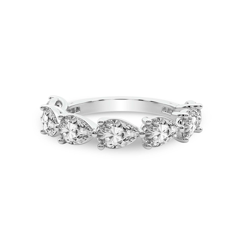 Platinum Estrella Pear Lab Diamond Anniversary Band (1 Ct. Tw.) front image